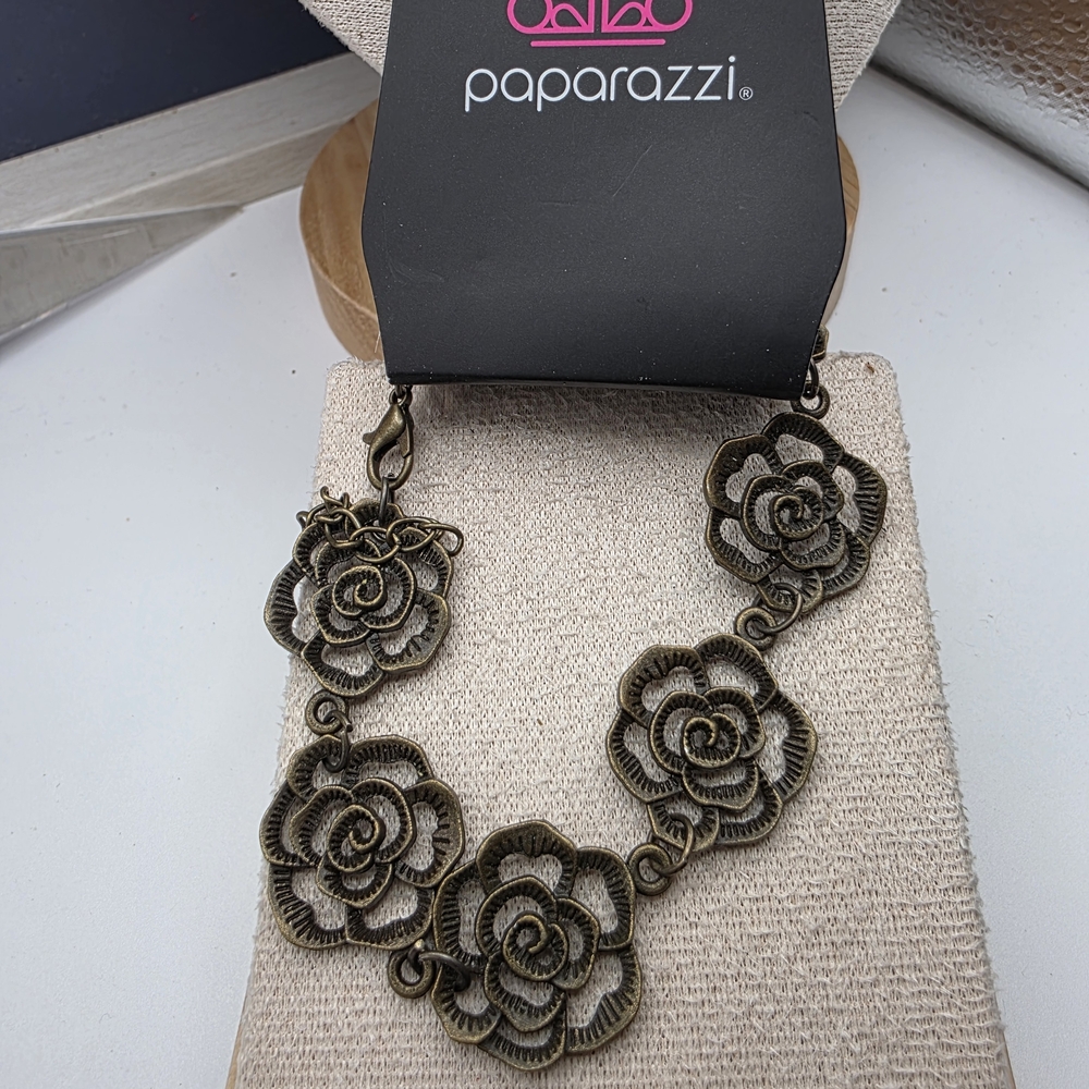 Paparazzi Antique Gold Rose Bracelet